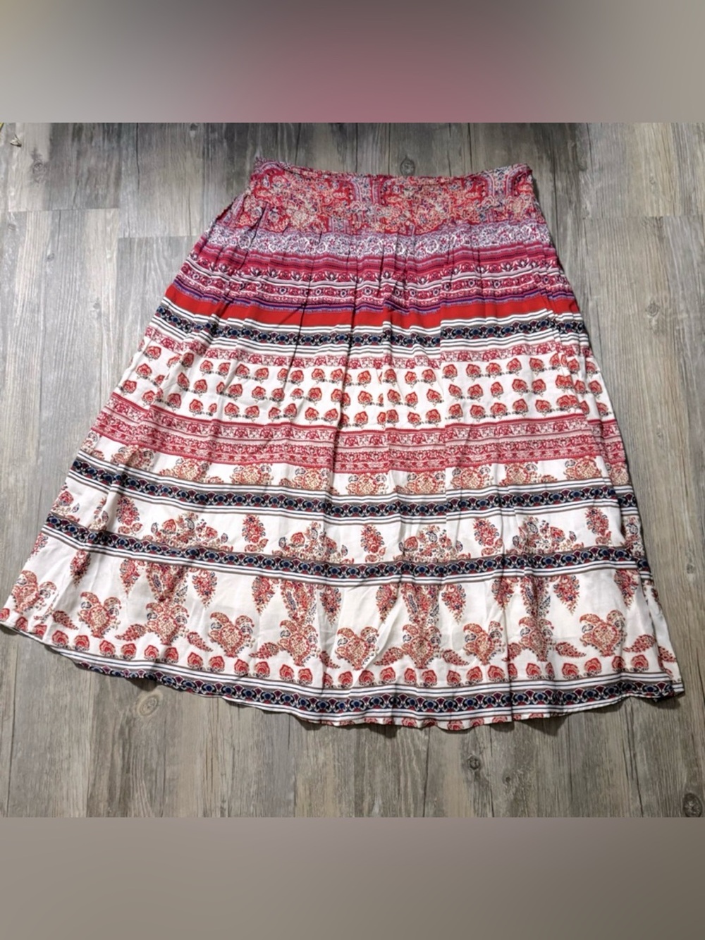Twik Floral Print Broomstick Skirt
